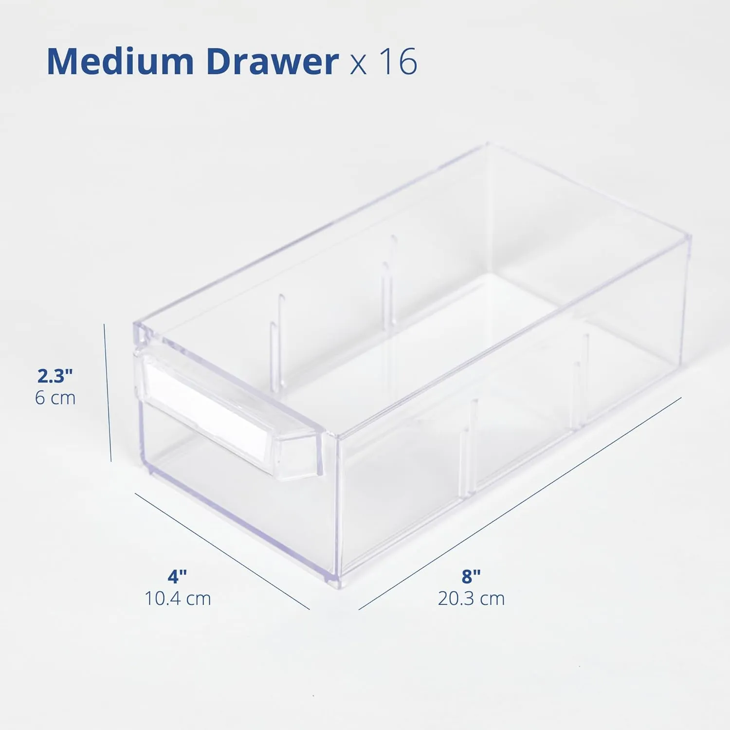 BLUE GINKGO Medium 16-Drawer Cabinet – Stackable Clear Organizer for Hardware, Beads, Plastic Bricks, Office, and Craft Storage (Made in Korea, Yellow)