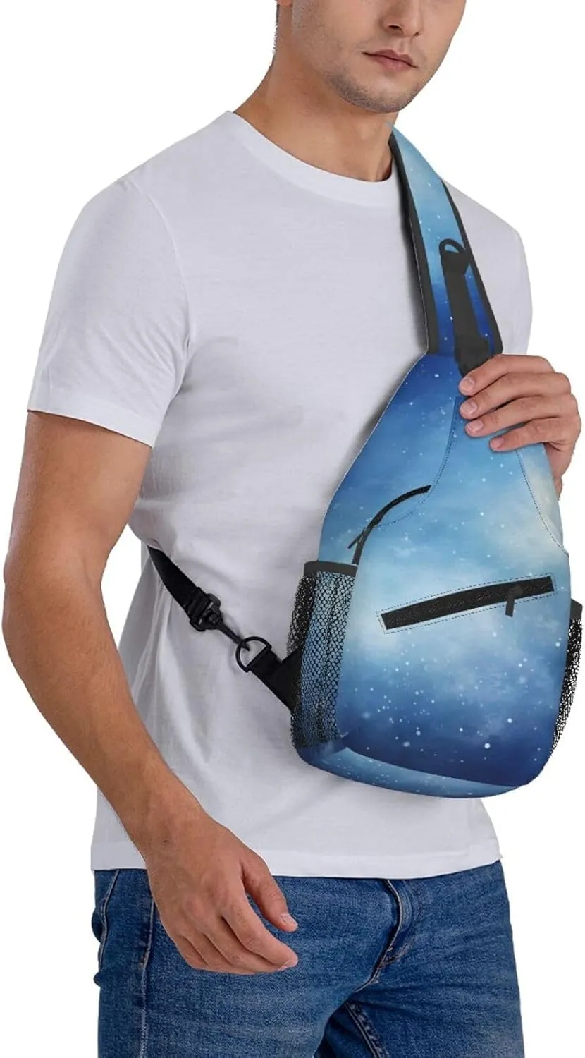 Blue Nebula Cosmos Sling Bag Crossbody Bag for Men Women, Daypack Chest Backpack Shoulder Bag for Travle Hiking