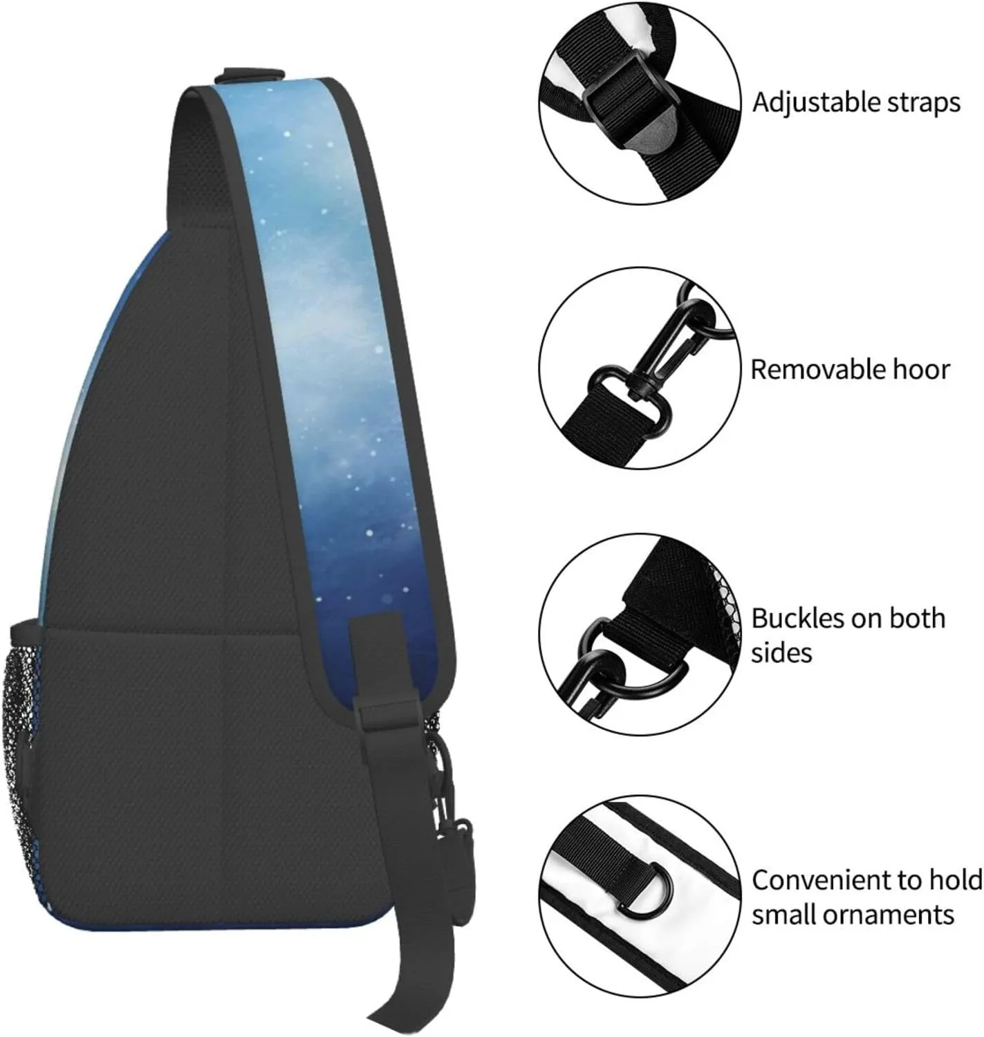 Blue Nebula Cosmos Sling Bag Crossbody Bag for Men Women, Daypack Chest Backpack Shoulder Bag for Travle Hiking
