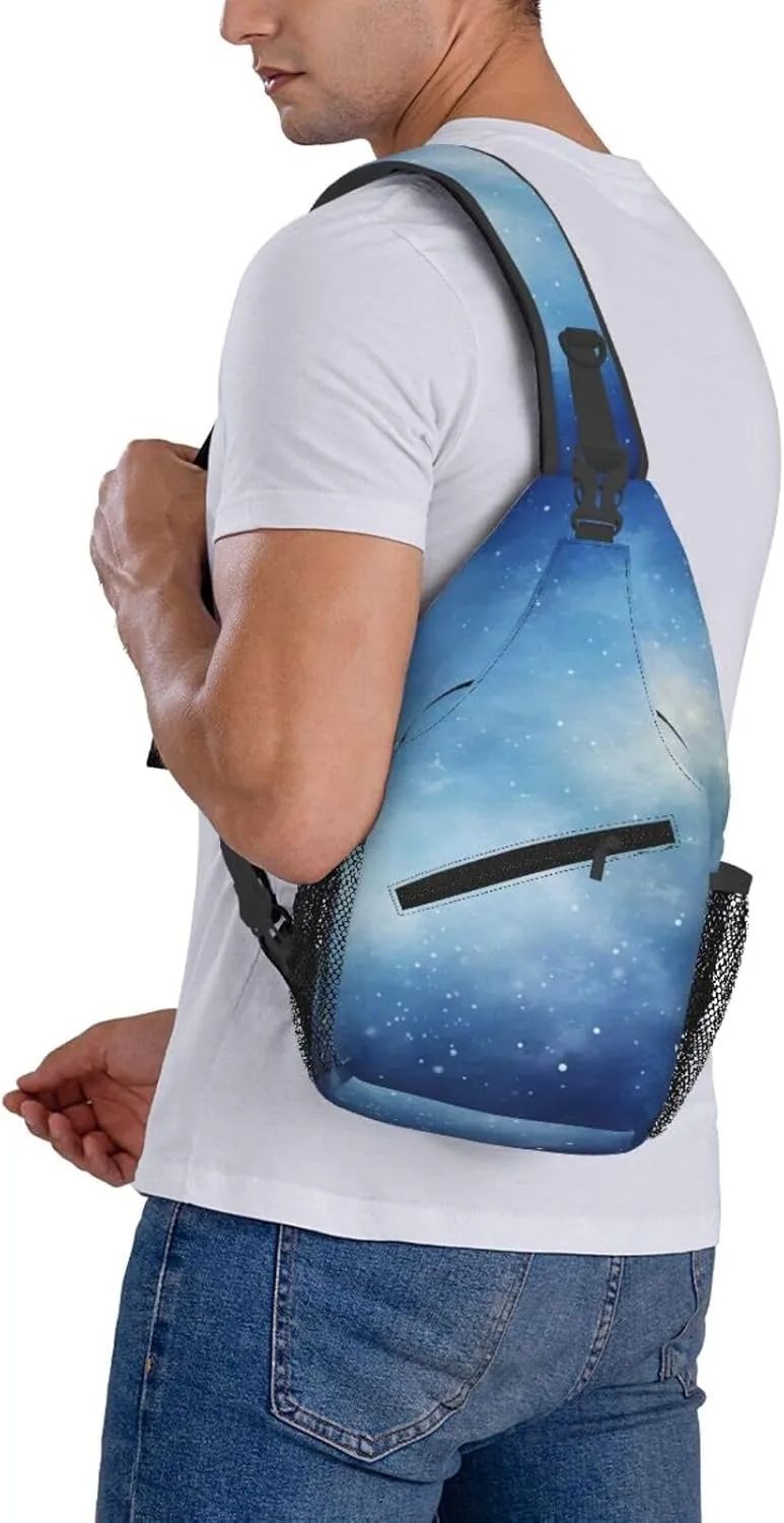 Blue Nebula Cosmos Sling Bag Crossbody Bag for Men Women, Daypack Chest Backpack Shoulder Bag for Travle Hiking