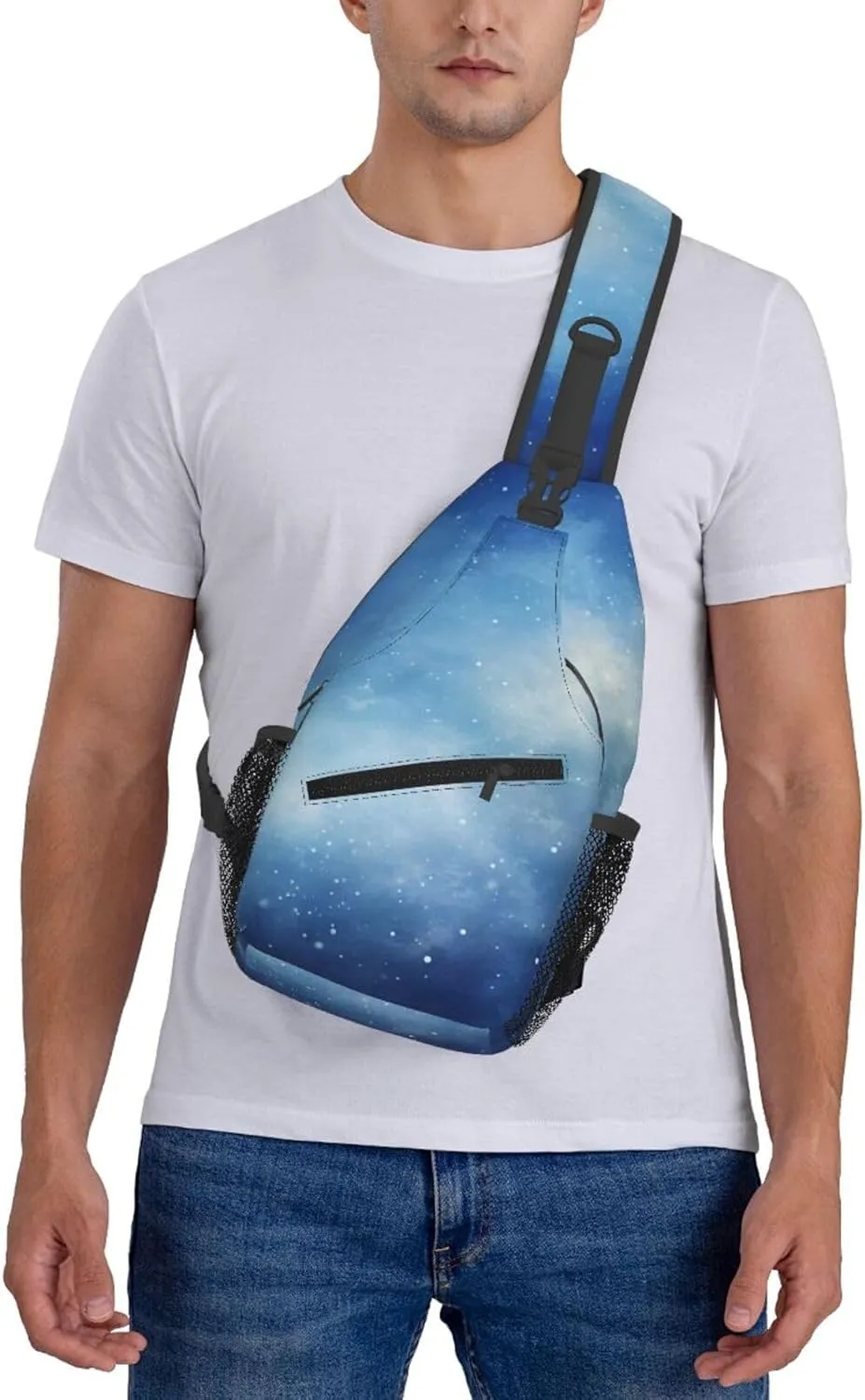 Blue Nebula Cosmos Sling Bag Crossbody Bag for Men Women, Daypack Chest Backpack Shoulder Bag for Travle Hiking