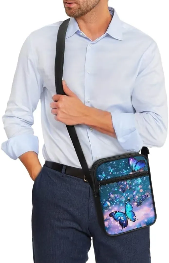 Boatee Small Messenger Bag for Men Galaxy Crossbody Purse with Pockets