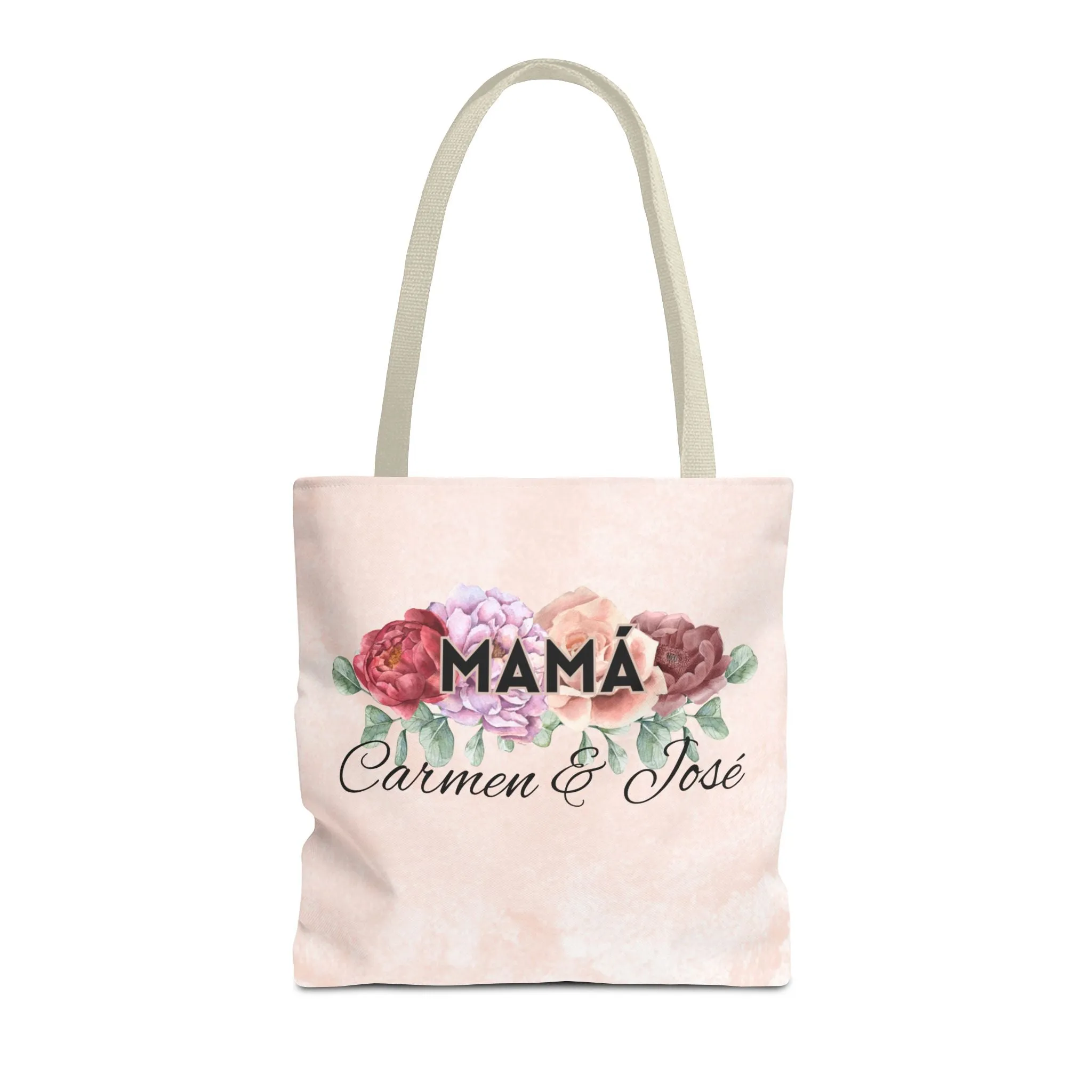 Bold Floral Mamá Tote Bag with Custom Name