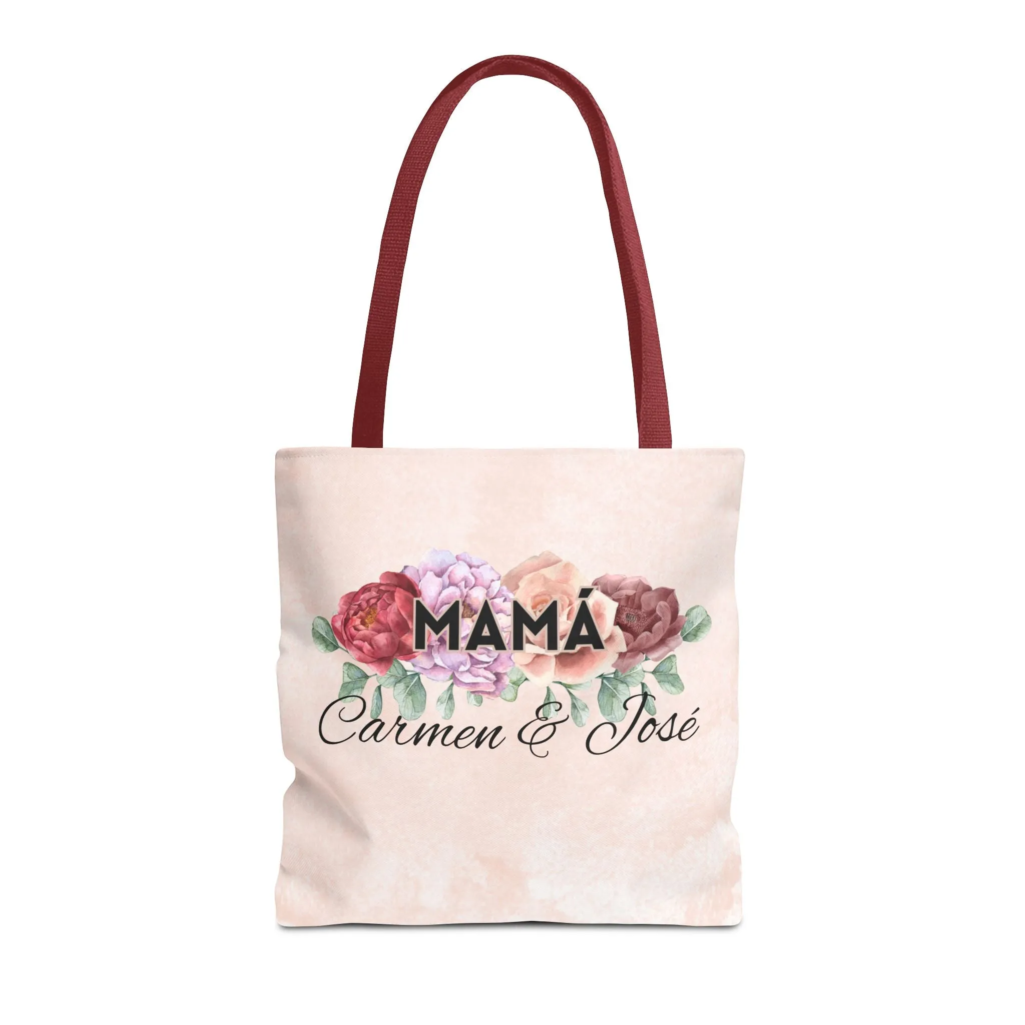 Bold Floral Mamá Tote Bag with Custom Name
