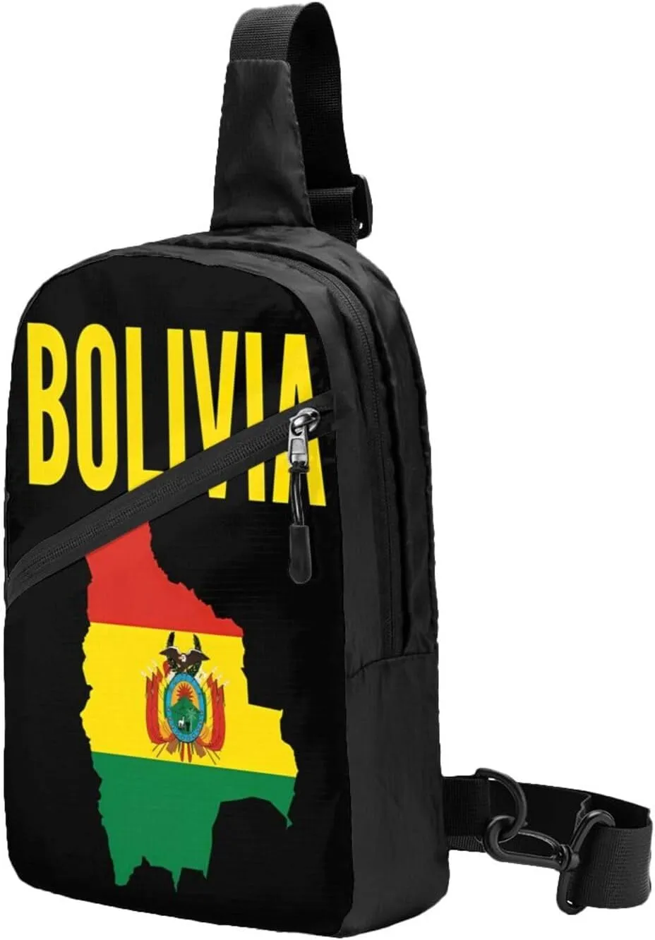 Bolivian Boliva Pride Map Flag Packable Crossbody Bag Portable Sling Bags Foldable Travel Daypack Reusable Sports Shoulder Backpack Diagonally Chest Bag for Workout