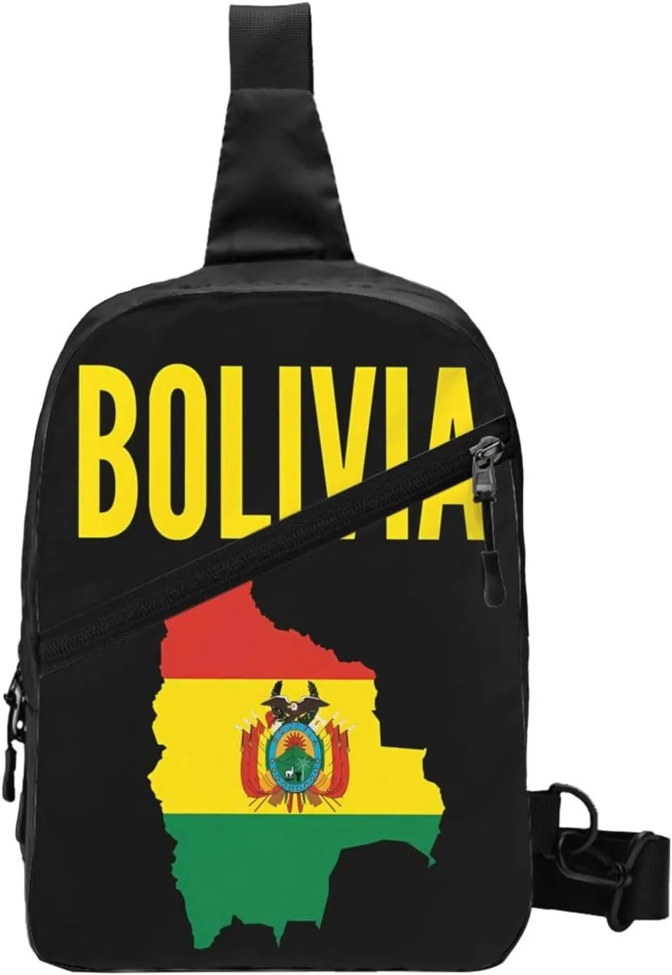 Bolivian Boliva Pride Map Flag Packable Crossbody Bag Portable Sling Bags Foldable Travel Daypack Reusable Sports Shoulder Backpack Diagonally Chest Bag for Workout