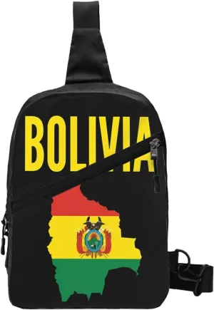 Bolivian Boliva Pride Map Flag Packable Crossbody Bag Portable Sling Bags Foldable Travel Daypack Reusable Sports Shoulder Backpack Diagonally Chest Bag for Workout