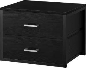 BOLUO Stackable Storage Drawers Closet Organizers and Storage Fabric 2 Drawer Dresser for Bedroom Office Black Modern