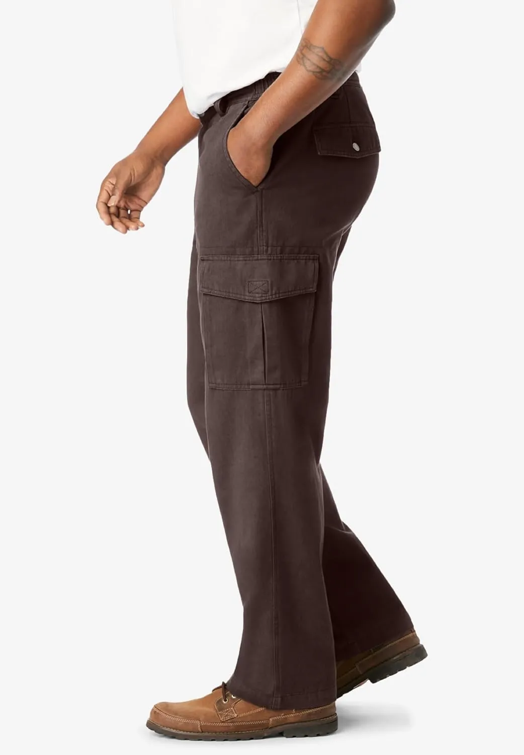 Boulder Creek by Kingsize Men's Big & Tall Renegade Side-Elastic Waist Cargo Pants