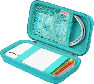BOVKE Carrying Case for Polaroid Hi-Print 2nd Generation Bluetooth Connected 2x3 Pocket Photo Dye-Sub Printer, Mesh Pocket for Polaroid Hi-Print Paper - 2x3 Paper Cartridges and Cables, Turquoise