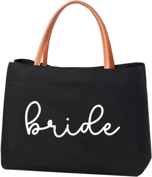 Bride Tote Bag Bride to be Gifts for Bridal Shower, Engagement, Wedding, Bachelorette Party, Honeymoon, Beach, Travel