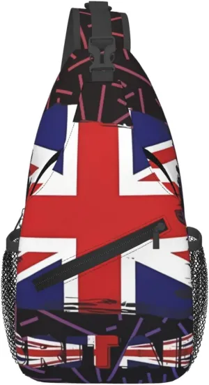 Britain British Uk Crossbody Backpack Chest Shoulder Bag Lightweight One Strap Travel Hiking Daypack
