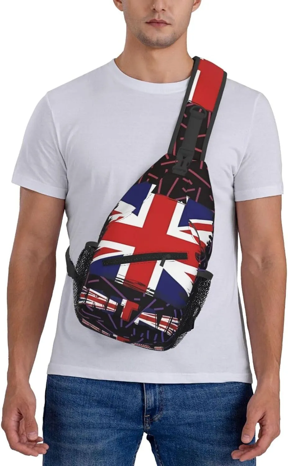 Britain British Uk Crossbody Backpack Chest Shoulder Bag Lightweight One Strap Travel Hiking Daypack