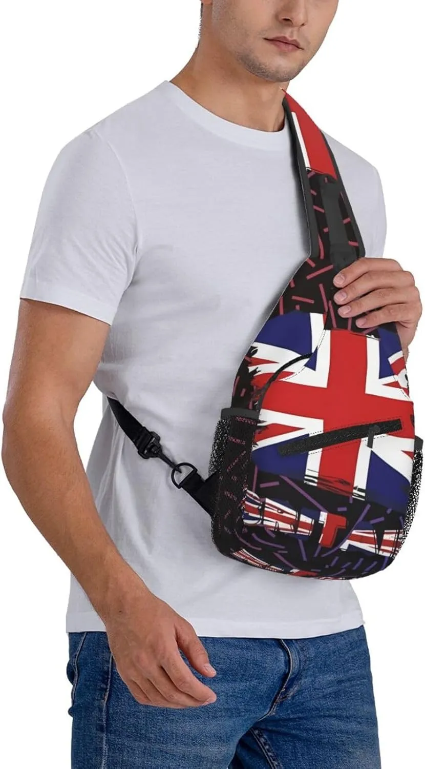 Britain British Uk Crossbody Backpack Chest Shoulder Bag Lightweight One Strap Travel Hiking Daypack