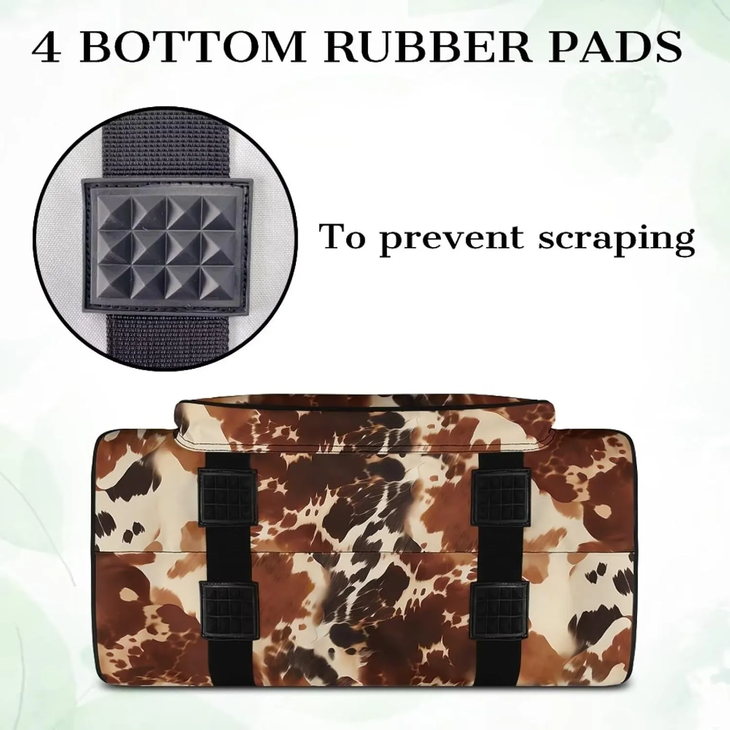 Brown Cow Hide Print Sewing Machine Tote Bag Portable Carrying Case Fit Most Standard Sewing Machine and Supplies