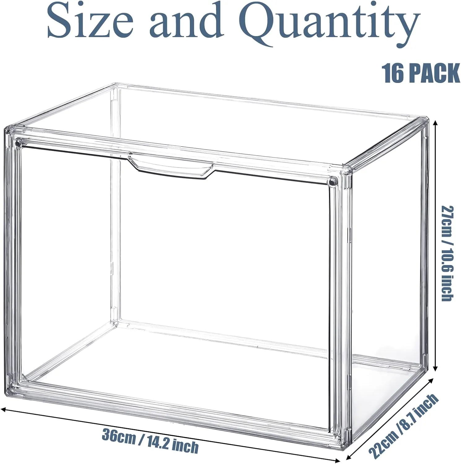 Bucherry 16 Pack Purse Storage Organizer for Closet,Clear Acrylic Display Case for Handbag Organizer with Magnetic Door for Collectibles Hats Shoes Wallet Book