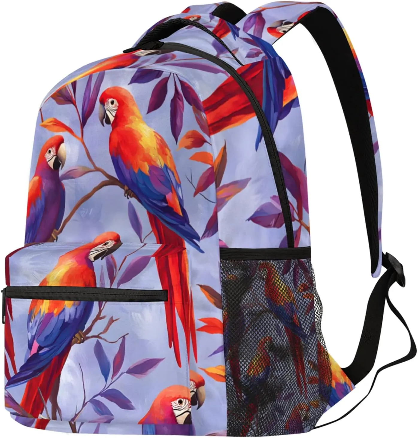 Budxapjw Beautiful Parrot Travel Laptop Backpack for Women Men Animal Parrot Waterproof Bag with Adjustable Padded Shoulder Straps for Business Work Travel Hiking Camping