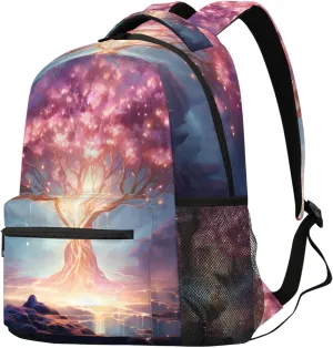 Budxapjw Beautiful Tree Travel Laptop Backpack for Women Men Cartoon Tree Waterproof Bag with Adjustable Padded Shoulder Straps for Business Work Travel Hiking Camping