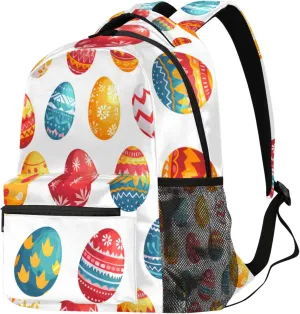 Budxapjw Colorful Eggs Travel Laptop Backpack for Women Men Ethnic Style Waterproof Bag with Adjustable Padded Shoulder Straps for Business Work Travel Hiking Camping