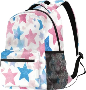 Budxapjw Colorful Stars Travel Laptop Backpack for Women Men Watercolor Painting Waterproof Bag with Adjustable Padded Shoulder Straps for Business Work Travel Hiking Camping