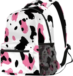 Budxapjw Cow Texture Travel Laptop Backpack for Women Men Animal Cow Waterproof Bag with Adjustable Padded Shoulder Straps for Business Work Travel Hiking Camping