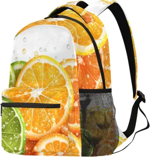 Budxapjw Fruit Lemon Travel Laptop Backpack for Women Men Polka Dots Waterproof Bag with Adjustable Padded Shoulder Straps for Business Work Travel Hiking Camping
