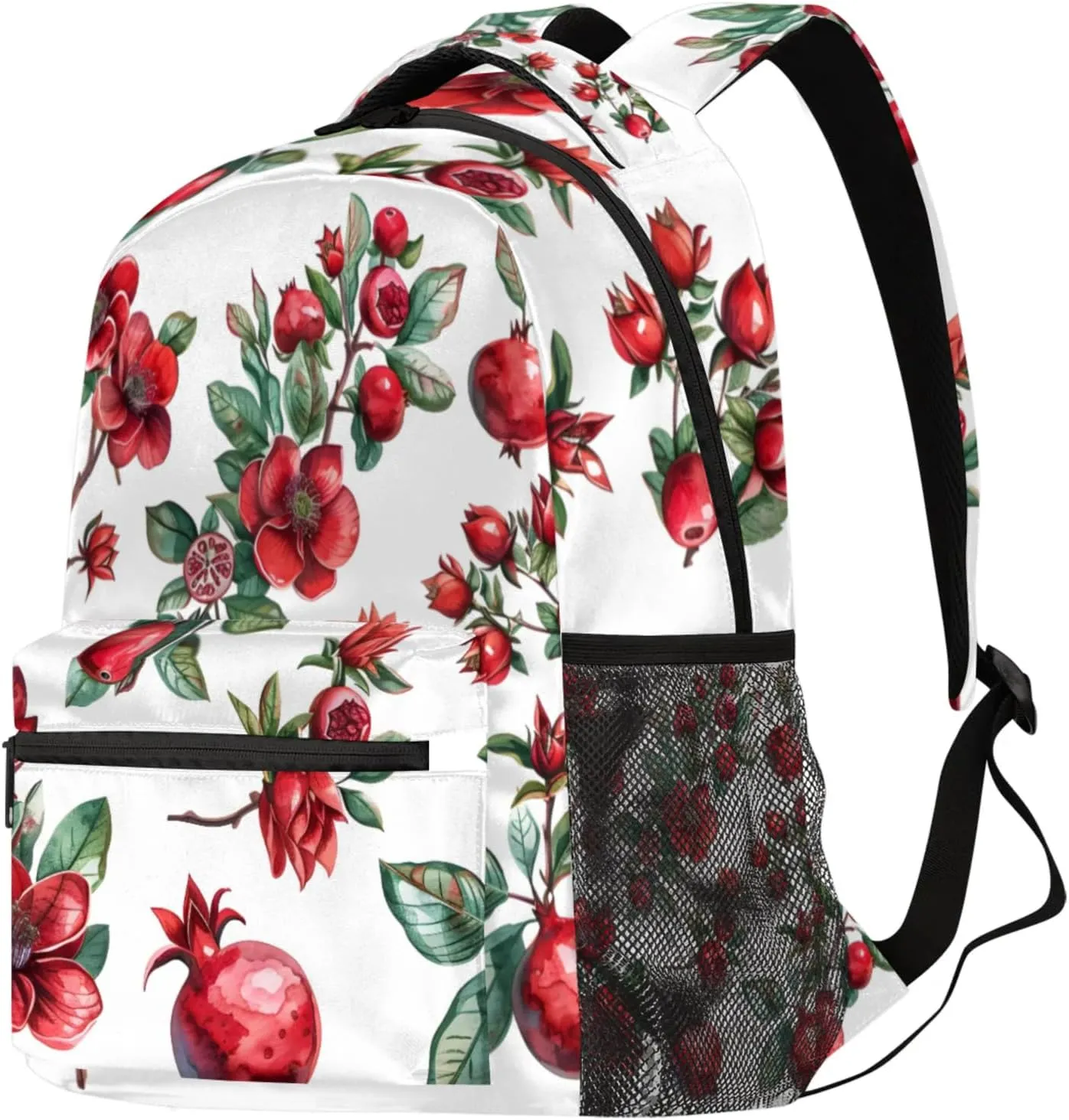 Budxapjw Fruit Pomegranate Travel Laptop Backpack for Women Men Pomegranate Flower Waterproof Bag with Adjustable Padded Shoulder Straps for Business Work Travel Hiking Camping