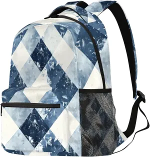 Budxapjw Geometric Shapes Travel Laptop Backpack for Women Men Retro Patterns Waterproof Bag with Adjustable Padded Shoulder Straps for Business Work Travel Hiking Camping