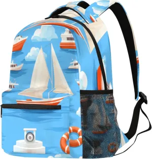 Budxapjw Ocean Ship Travel Laptop Backpack for Women Men Sea Vehicle Waterproof Bag with Adjustable Padded Shoulder Straps for Business Work Travel Hiking Camping