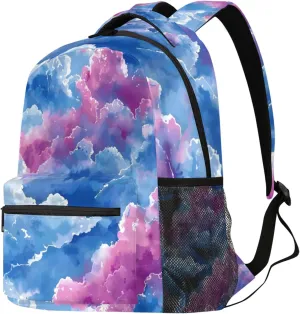 Budxapjw Sky Cloud Travel Laptop Backpack for Women Men Watercolor Painting Waterproof Bag with Adjustable Padded Shoulder Straps for Business Work Travel Hiking Camping