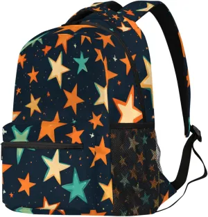 Budxapjw Starry Sky Travel Laptop Backpack for Women Men Colorful Stars Waterproof Bag with Adjustable Padded Shoulder Straps for Business Work Travel Hiking Camping