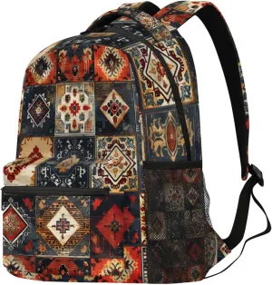 Budxapjw Vintage Pattern Travel Laptop Backpack for Women Men Indian Tribe Waterproof Bag with Adjustable Padded Shoulder Straps for Business Work Travel Hiking Camping