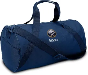 Buffalo Sabres Personalized Youth Duffel Bag, Officially Licensed (Navy)