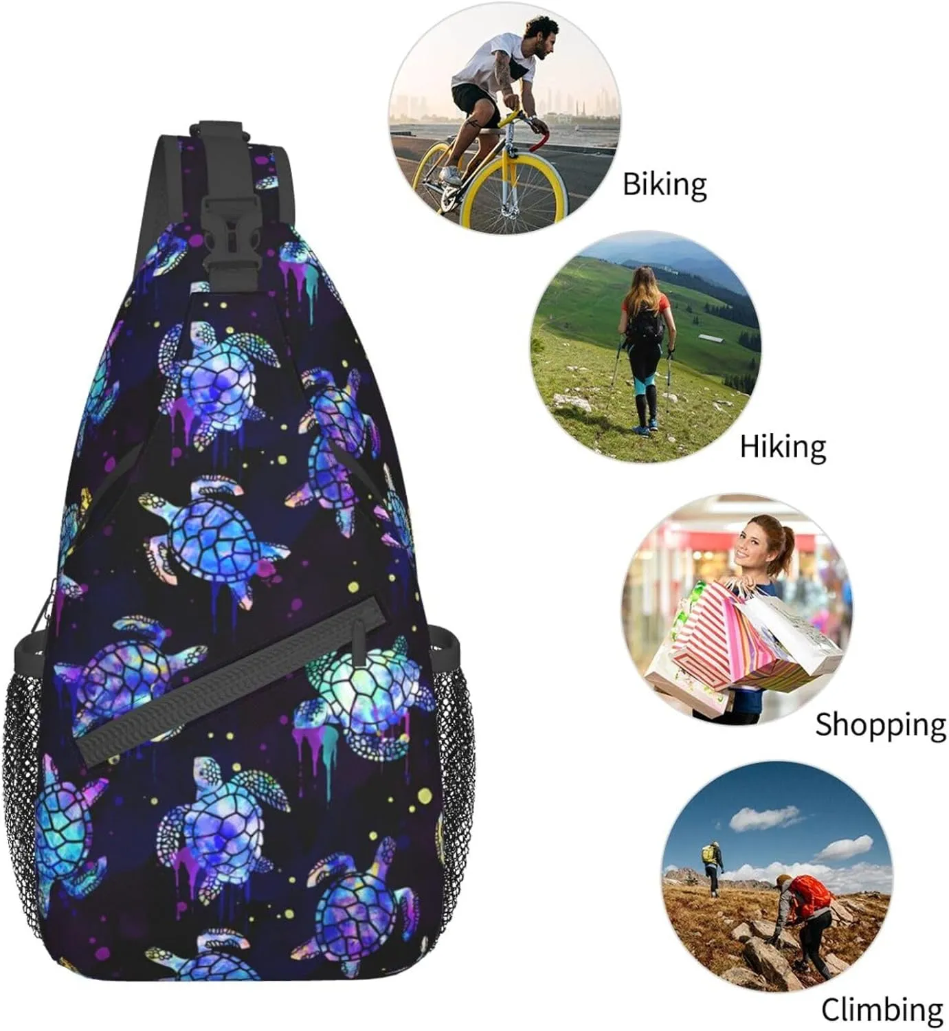Butterflies Sling Bag Crossbody Sling Backpack for Women Men Travel Hiking Daypack Chest Shoulder Bag