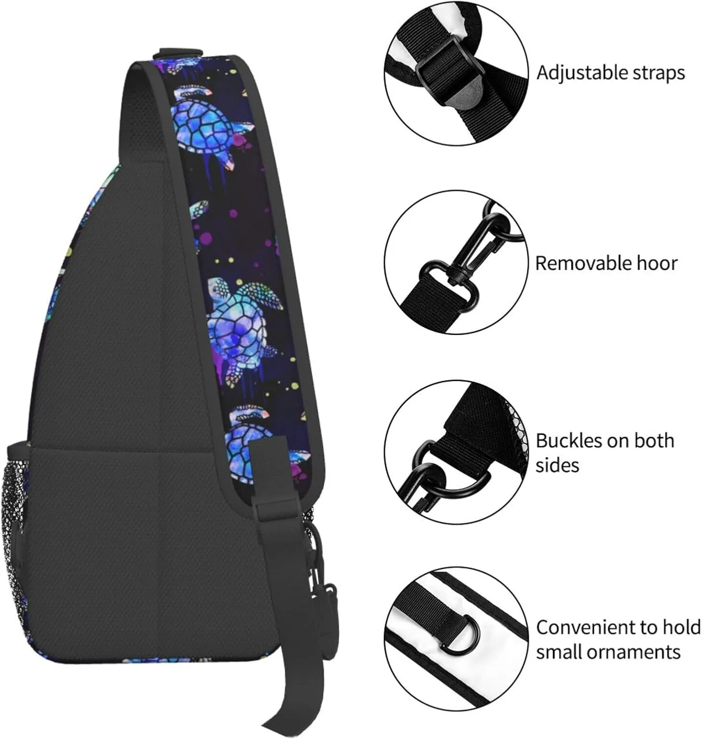 Butterflies Sling Bag Crossbody Sling Backpack for Women Men Travel Hiking Daypack Chest Shoulder Bag