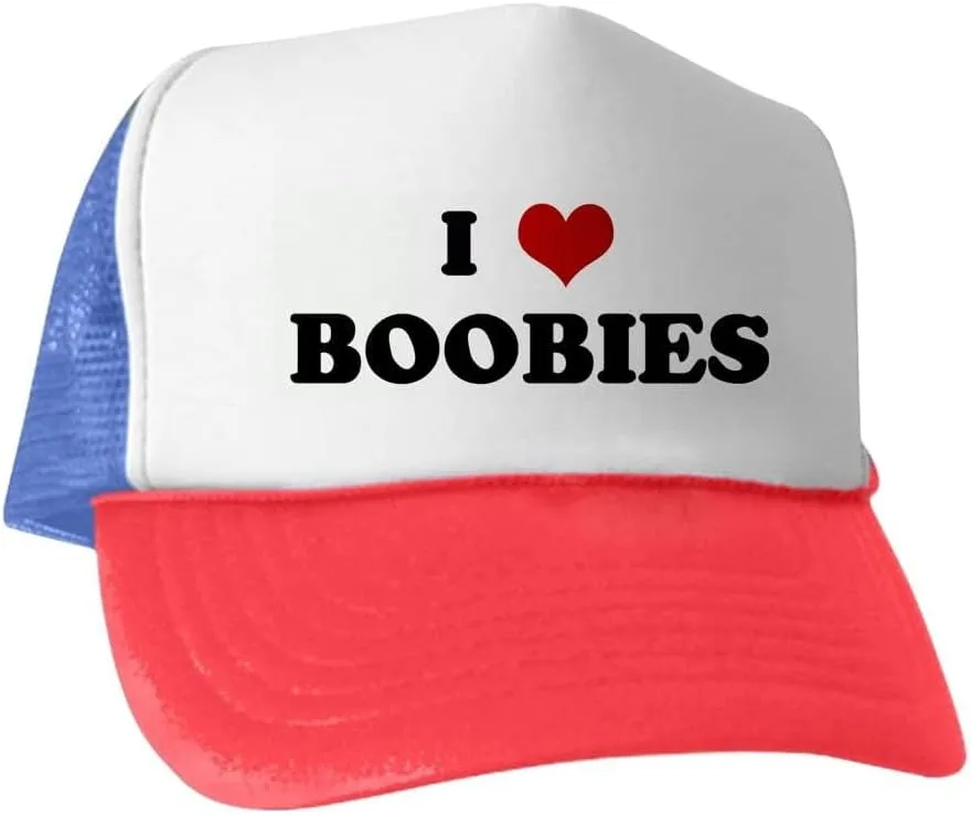 CafePress I Love Boobies Adjustable Snapback Trucker Hat
