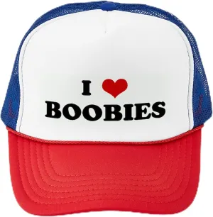 CafePress I Love Boobies Adjustable Snapback Trucker Hat