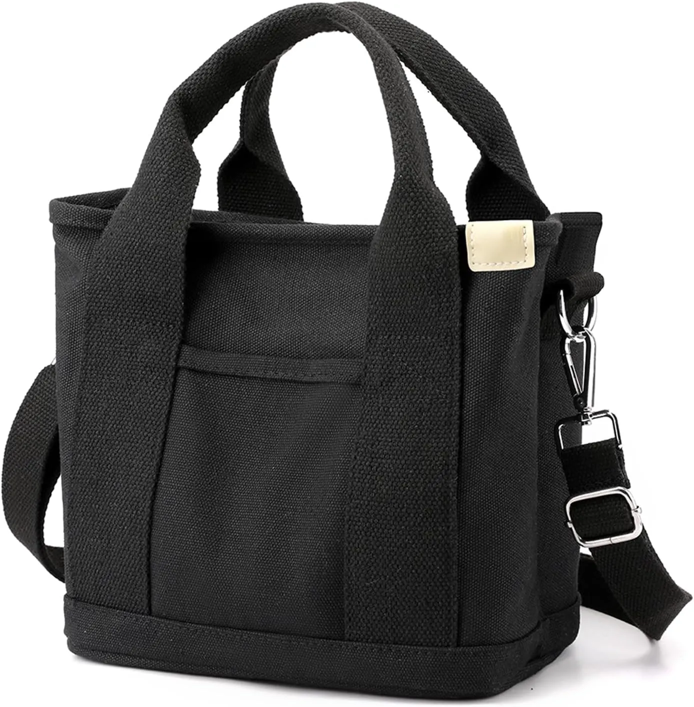 Canvas Tote Bag for Women Small Tote Bag with Zipper Crossbody Bag Shoulder Handbag Work Travel Tote with Compartments