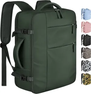 Capolo Travel Backpack for Women Men Waterproof Laptop Backpack Airlines Approved Carry On Backpack Bag Computer Bookbag for Business, Work, Traveling Fits 15.6 Inch Laptop(Green)