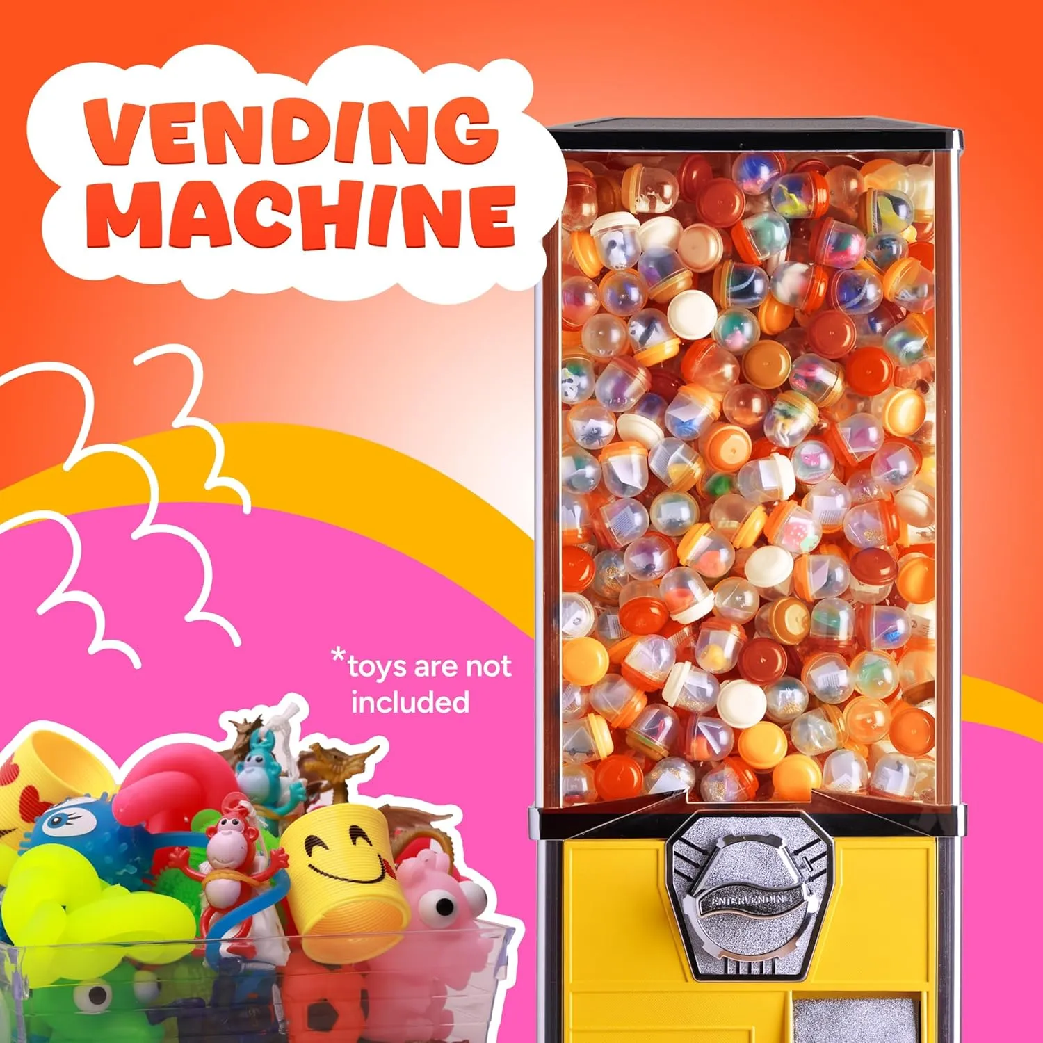 Capsule Vending Machine Translucent Orange Acorn Capsules Empty 50 pcs 2 inch - Gumball Machine Capsules Bulk Party Favors DIY Containers - Easter Basket Stuffers Gifts Pinata Stuffers