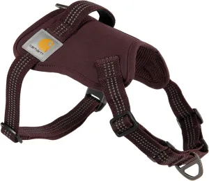 Carhartt Nylon Duck No Pull Dog Harness, Fully Adjustable Dog Harness with Quick Control Handle and Reflective Accents, Deep Wine, Large