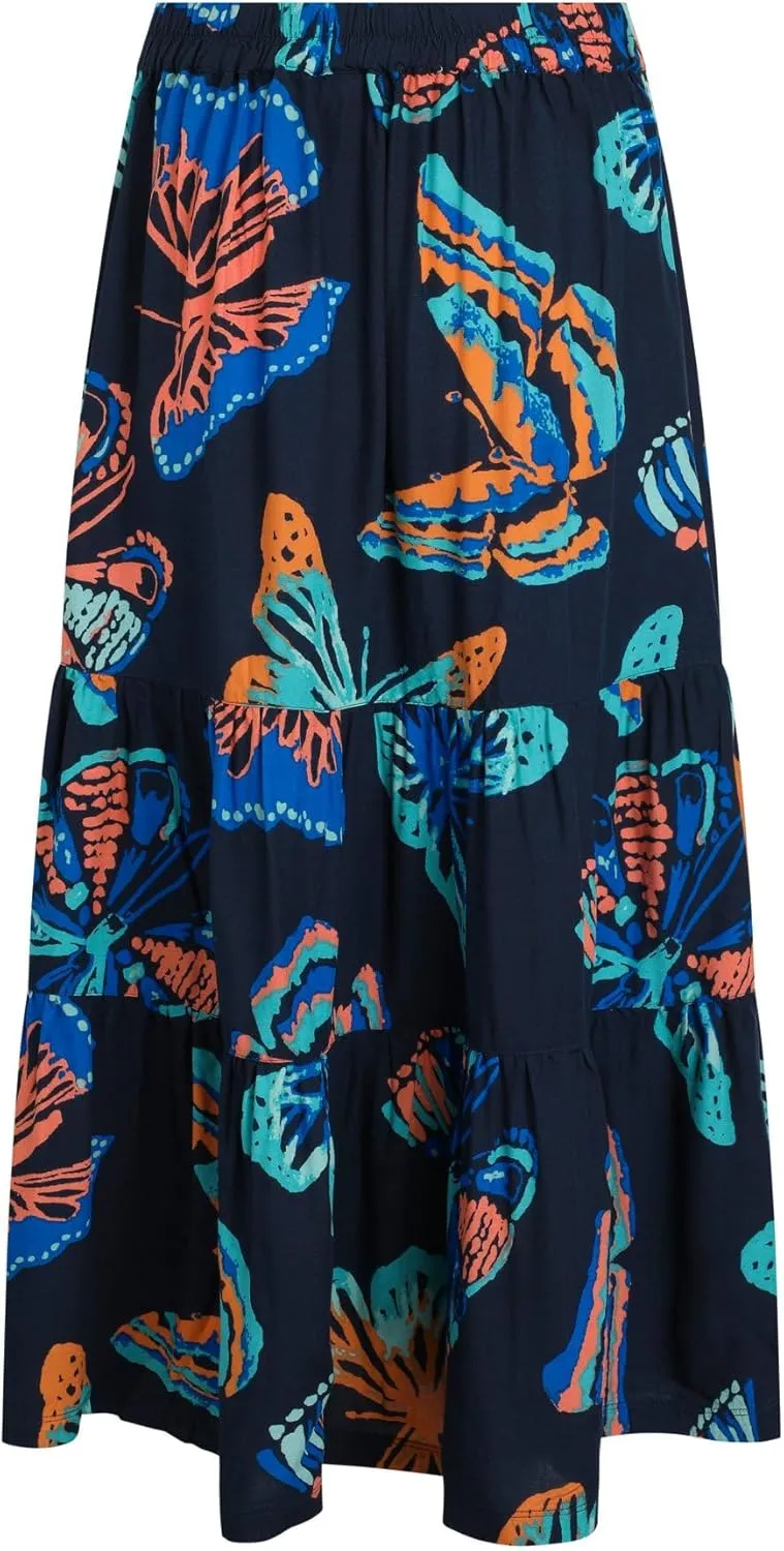Cassis Lenzing EcoVero™ Printed Viscose Stepped Skirt
