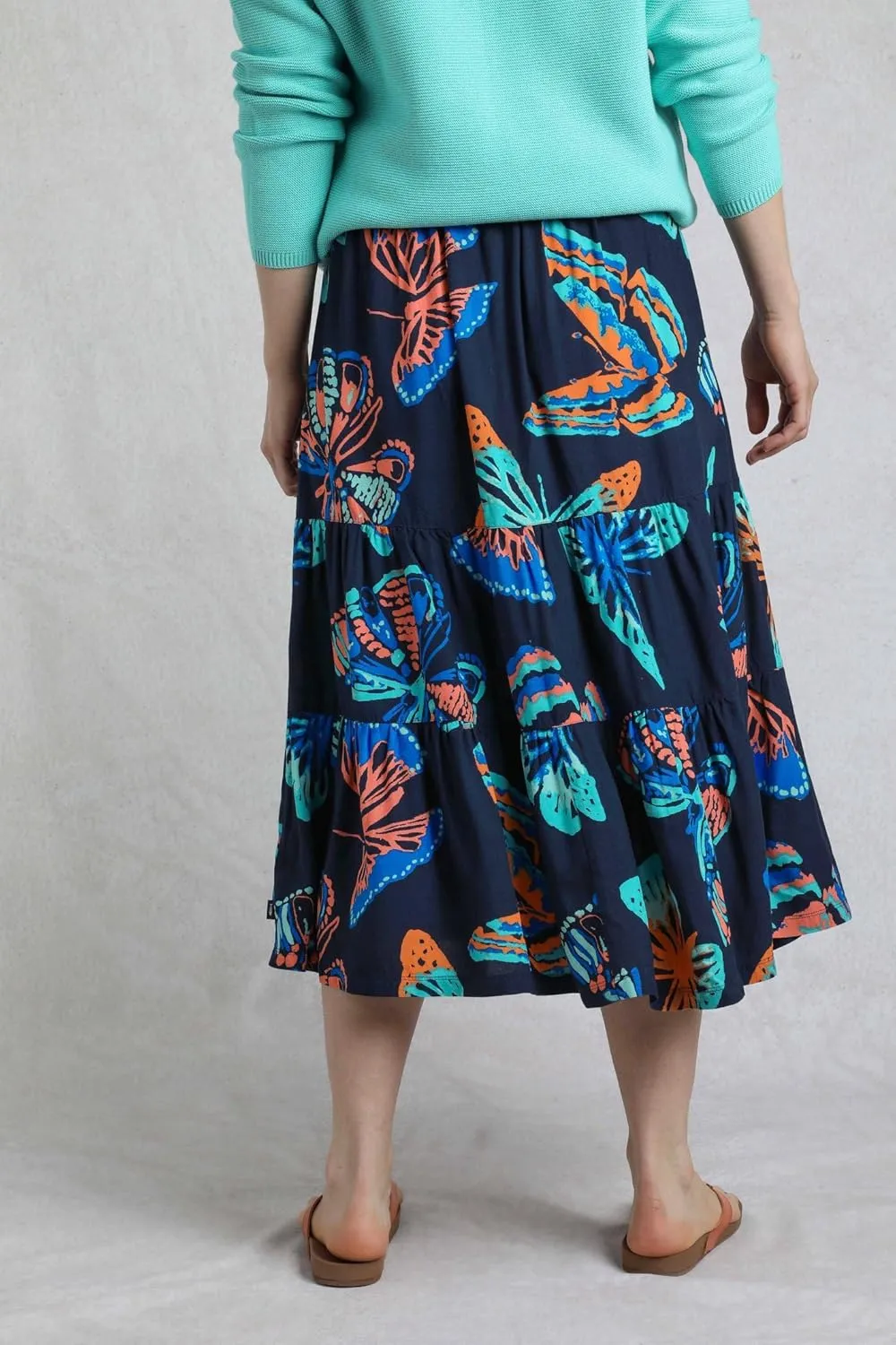 Cassis Lenzing EcoVero™ Printed Viscose Stepped Skirt