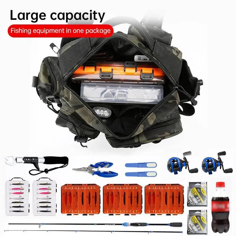 Catch the Thrill with Our Camouflage Fishing Sling Bag