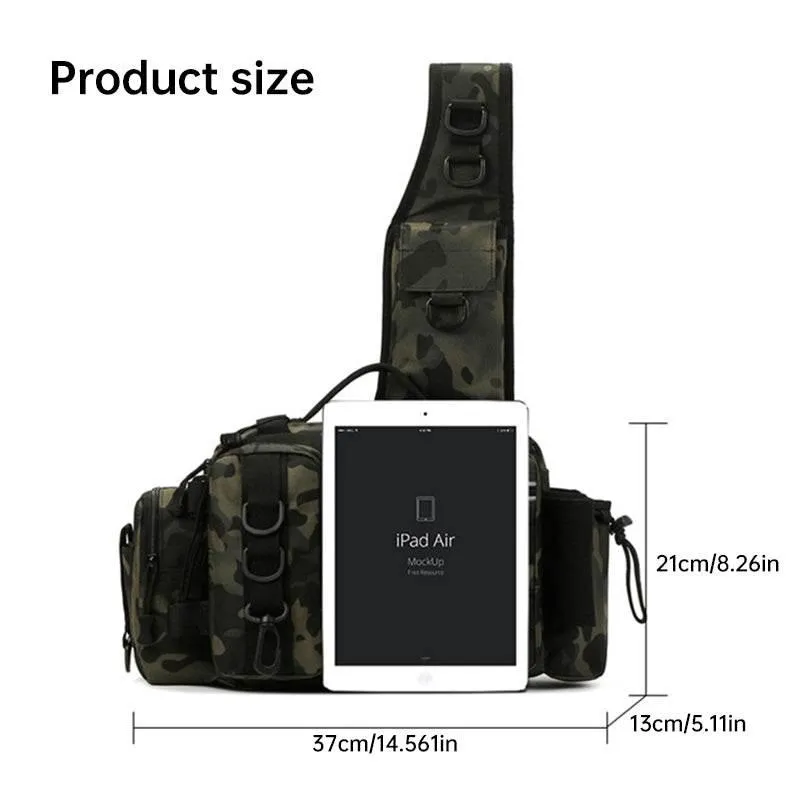 Catch the Thrill with Our Camouflage Fishing Sling Bag