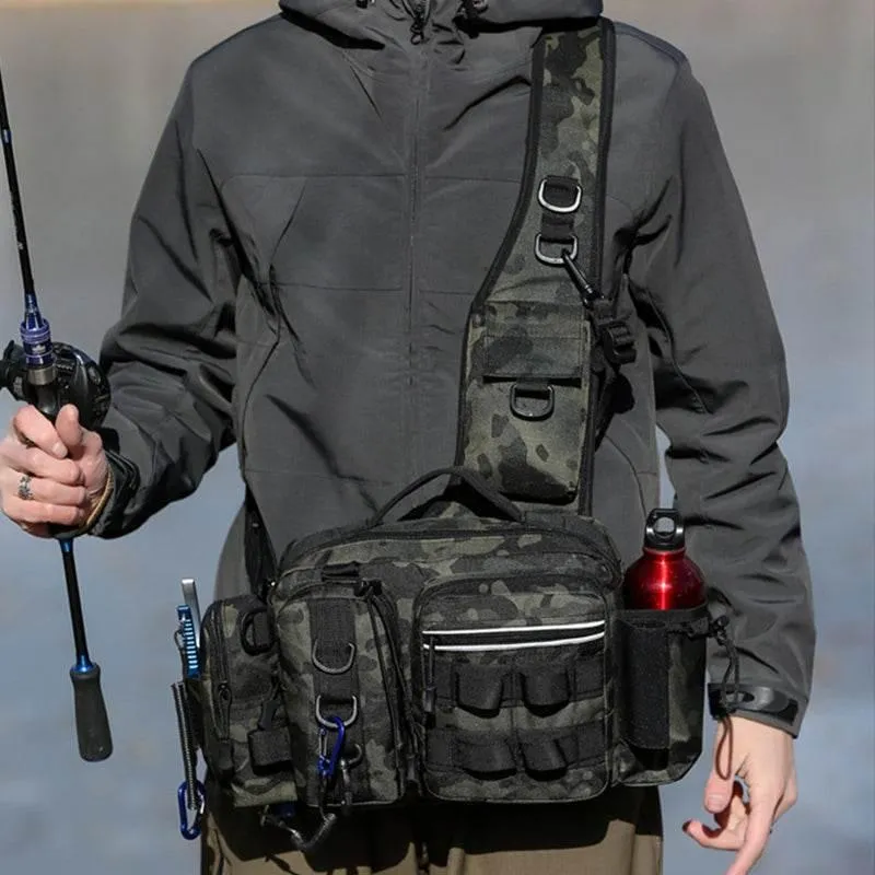 Catch the Thrill with Our Camouflage Fishing Sling Bag