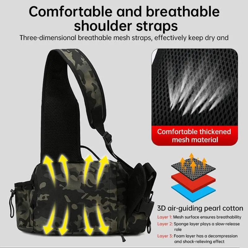 Catch the Thrill with Our Camouflage Fishing Sling Bag
