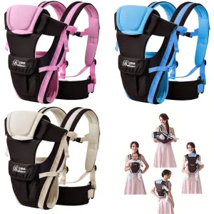 CdyBox Adjustable 4 Positions Baby Carrier 3D Backpack Infant Newborn Pouch Bag Wrap Soft Structured Ergonomic Sling Front Back (Khaki)