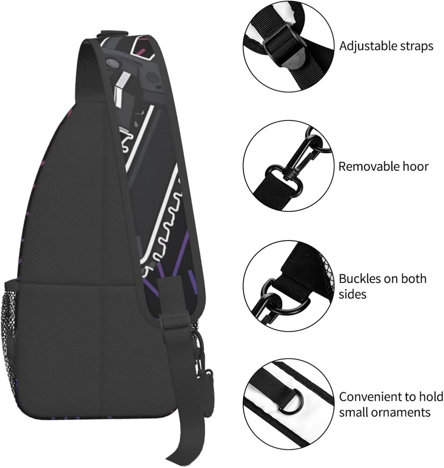 Chainsaw Chain Cut Danger Equipment Small Crossbody Backpack Sling Bag For Men Women Mini One Shoulder Chest Bags Gym Sport Travel Hiking Daypack