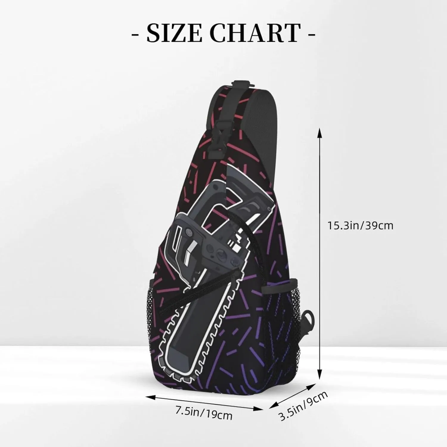 Chainsaw Chain Cut Danger Equipment Small Crossbody Backpack Sling Bag For Men Women Mini One Shoulder Chest Bags Gym Sport Travel Hiking Daypack